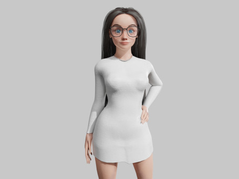 Pretty teen Woman V33056 3D Model