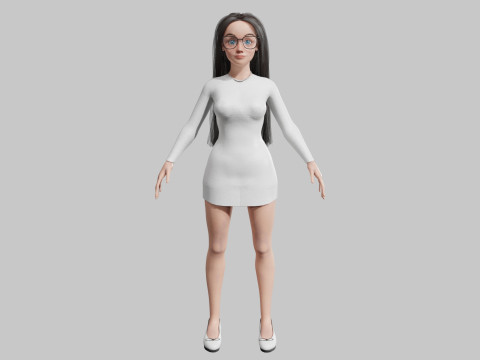 Pretty teen Woman V33056 3D Модель