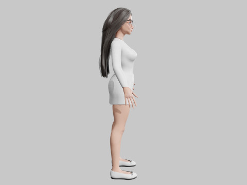 Pretty teen Woman V33056 3D Модель