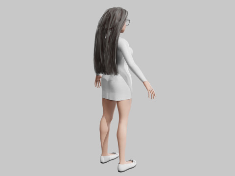 Pretty teen Woman V33056 3D Модель