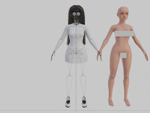 Pretty teen Woman V33056 3D Модель