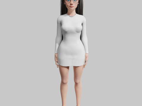 Pretty teen Woman V33056 3D Модель