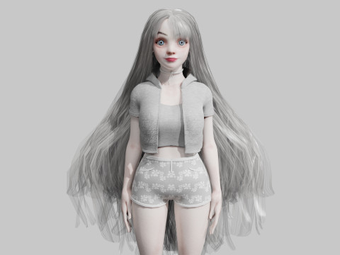 Pretty white woman V35800 3D Model
