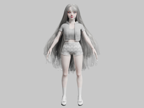 Pretty white woman V35800 Modelo 3D