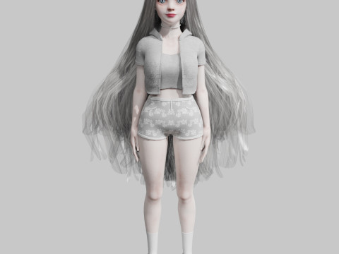 Pretty white woman V35800 Modelo 3D