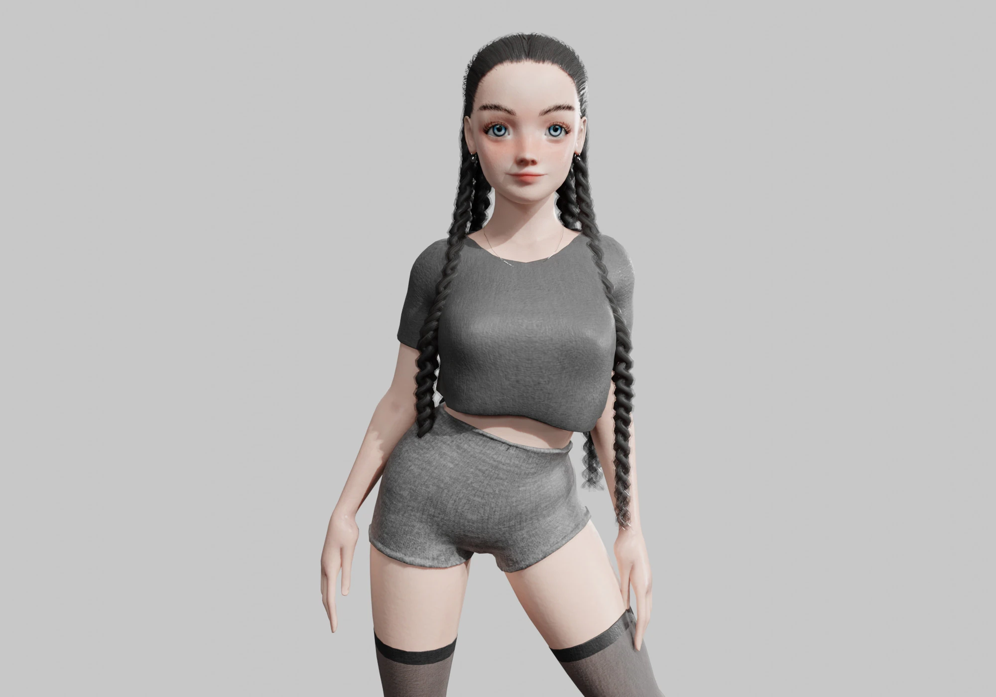 Pretty Young woman V43708 3D Model .c4d .max .obj .3ds .fbx .stl .blend 