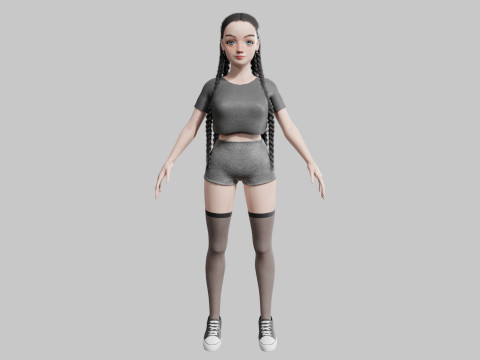 Pretty Young woman V43708 3D 模型