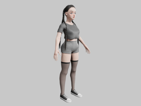 Pretty Young woman V43708 3D 模型