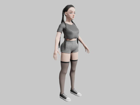 Pretty Young woman V43708 3D Model