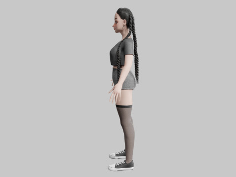 Pretty Young woman V43708 3D 模型