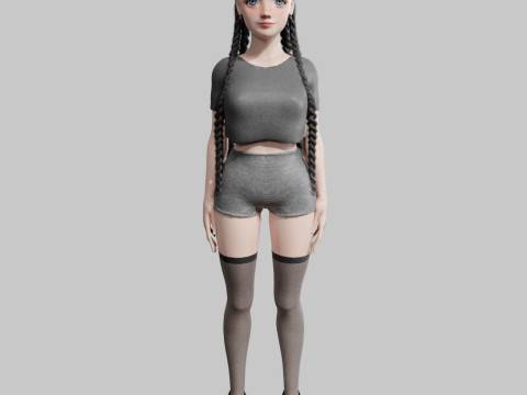 Pretty Young woman V43708 3D 模型