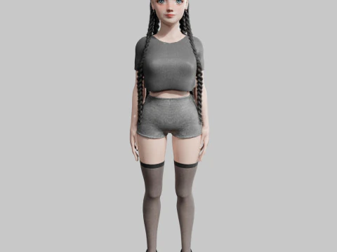 Pretty Young woman V43708 3D Model