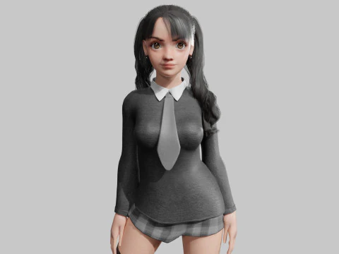 학교 학생 여성 V36151 3D 모델