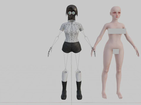 Standard cute Woman V26527 3D Model