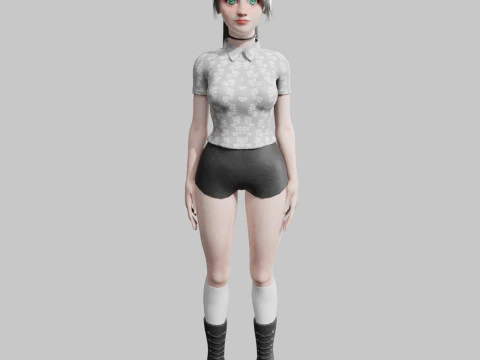 Standard cute Woman V26527 3D Model