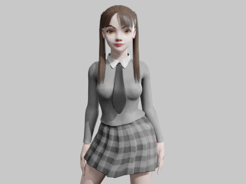 Student cute Woman V23937 3D Model