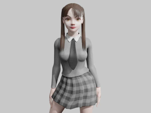 학생 귀여운 여자 V23937 3D 모델