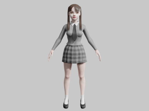 Student cute Woman V23937 3D 모델