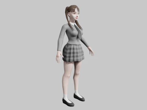 Student cute Woman V23937 3D Model