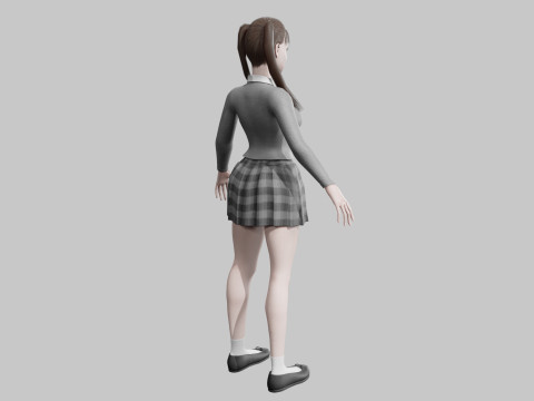 Student cute Woman V23937 3D 모델
