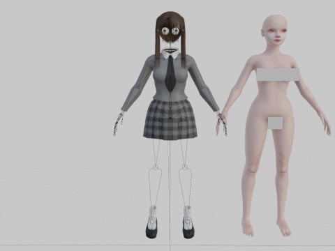 Student cute Woman V23937 3D 모델