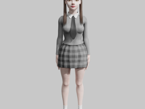 Student cute Woman V23937 3D 모델