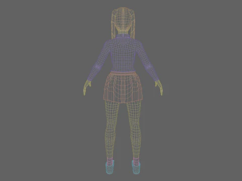 Student cute Woman V23937 3D Model