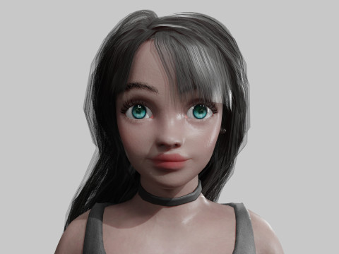 Stylized black woman V43776 3D Model