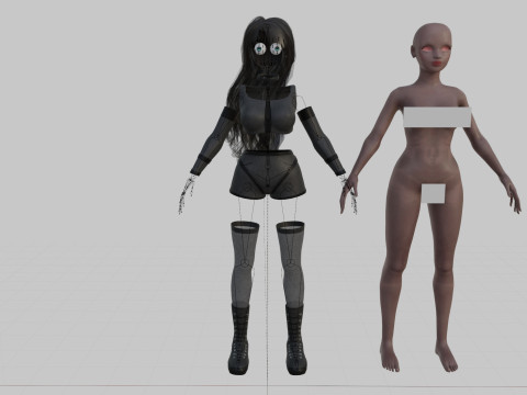Stylized black woman V43776 3D Model