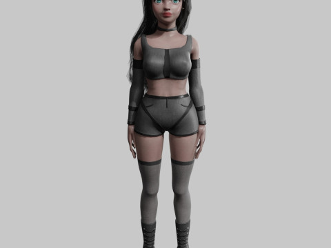 Stylized black woman V43776 3D Model
