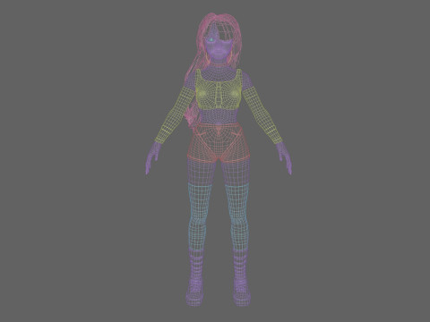 Stylized black woman V43776 3D Model