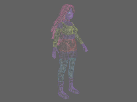 Stylized black woman V43776 3D Model