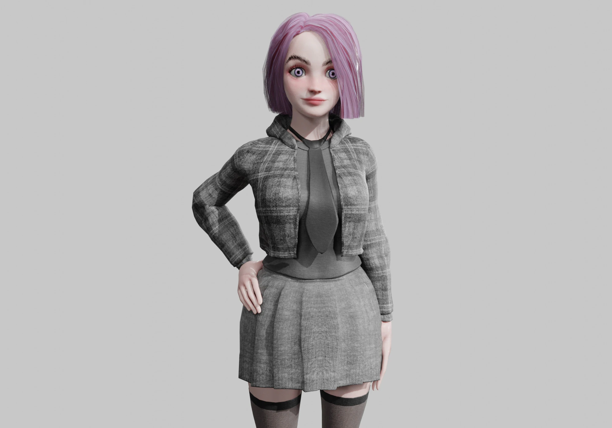 Stylized cute Woman V38830 3D Model .c4d .max .obj .3ds .fbx .stl .blend 