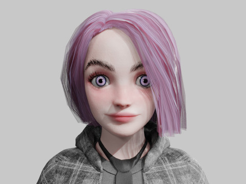 Stylized cute Woman V38830 Modelo 3D