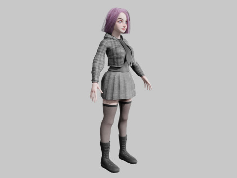 Stylized cute Woman V38830 Modelo 3D