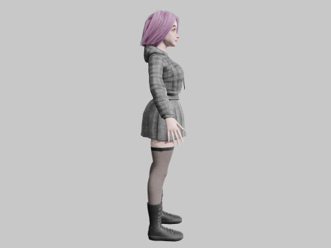 Stylized cute Woman V38830 Modelo 3D