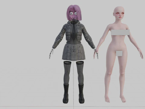 Stylized cute Woman V38830 3D Model