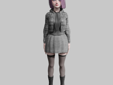 Stylized cute Woman V38830 Modelo 3D