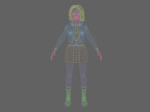 Stylized cute Woman V38830 Modelo 3D