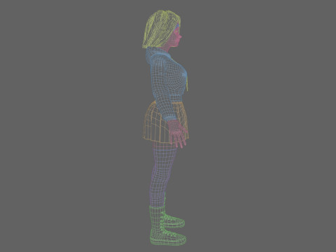 Stylized cute Woman V38830 Modelo 3D