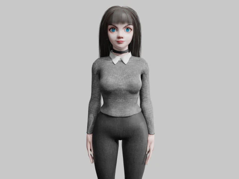 양식화된 예쁜 여자 V34381 3D 모델