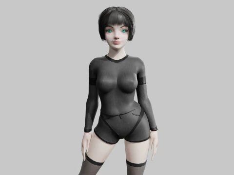 양식화된 예쁜 여자 V38460 3D 모델