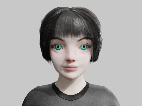 Stylized pretty woman V38460 3D Model
