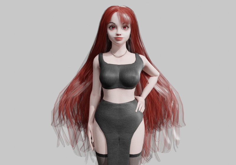 Stylized young Woman V34681 Modelo 3D .c4d .max .obj .3ds .fbx .stl .blend