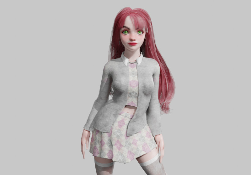 Sweet Basic Woman V43434 3D Model .c4d .max .obj .3ds .fbx .stl .blend
