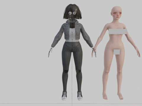 달콤한 예쁜 여자 V38855 3D 모델