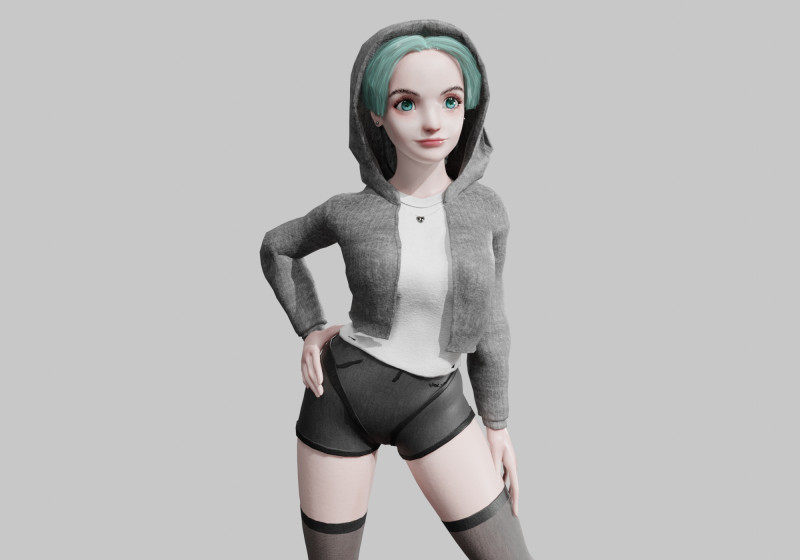 Teen cute Woman V34508 Modelo 3D .c4d .max .obj .3ds .fbx .stl .blend 