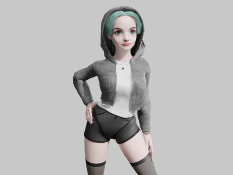 십대 귀여운 여자 V34508 3D 모델