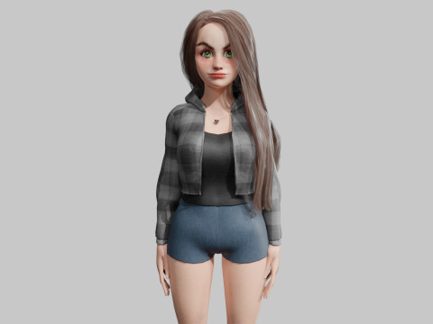 Teen Pretty Woman V41580 3D Model