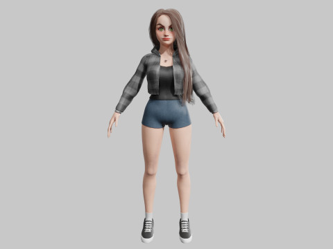 Teen Pretty Woman V41580 3D Model